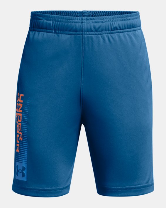 กางเกงขาสั้น UA Tech™ Wordmark สำหรับเด็กผู้ชาย in Blue image number 0